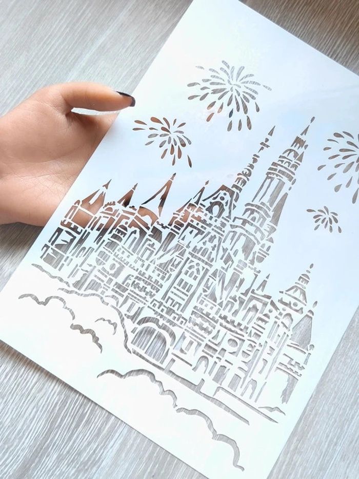 Grand Pochoir A4 Château - photo numéro 2