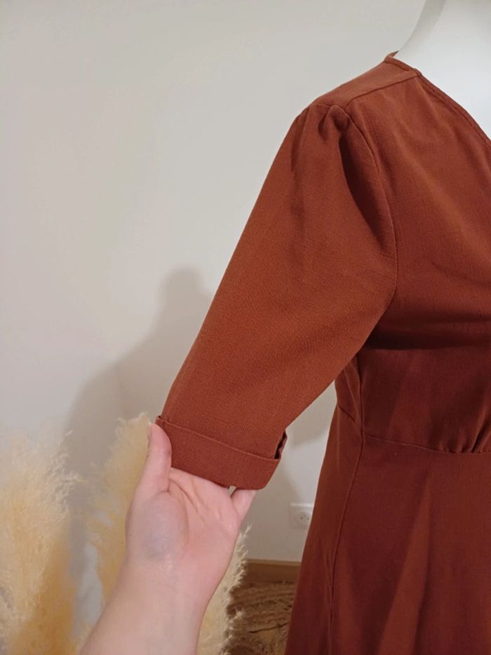 Robe boutonnée couleur rouille Gina Tricot taille S 36 - photo numéro 5