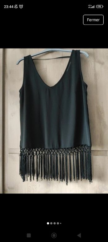 Haut noir et Neuf Camaïeu femme à franges