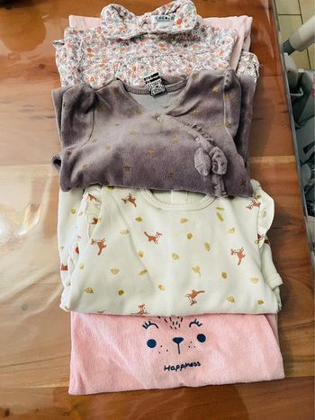 Lot de 4 pyjamas épais/velours 12 mois