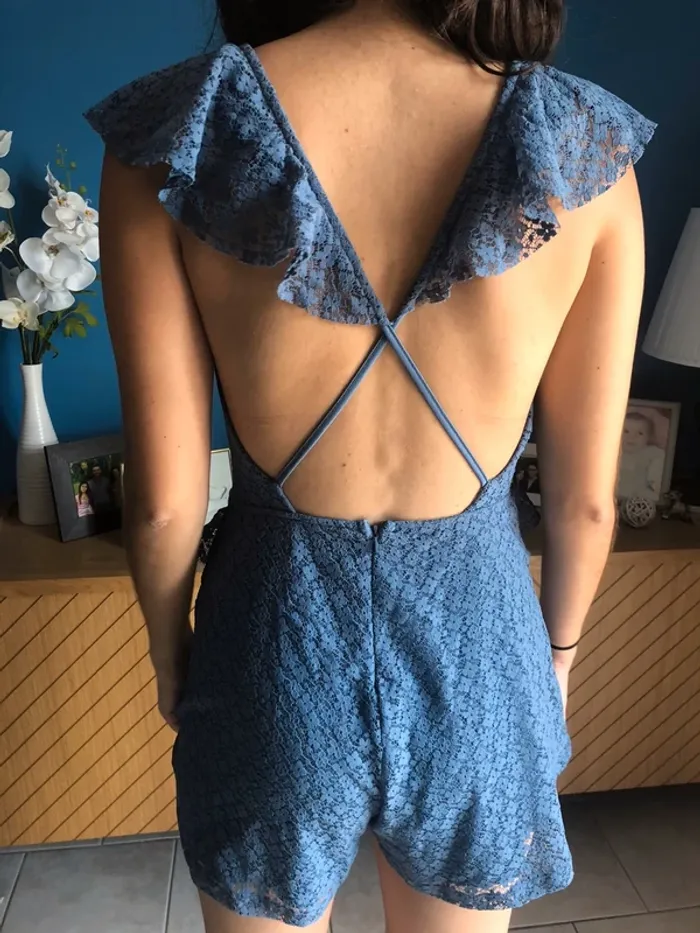 Combishort Asos dentelle bleue - photo numéro 4