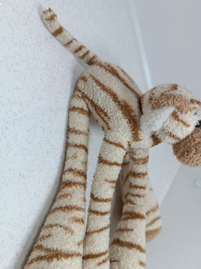 Petite peluche cmp plush doudou teddy zèbre zébré grosse pattes grande big beige crème tigre tiger - photo numéro 8