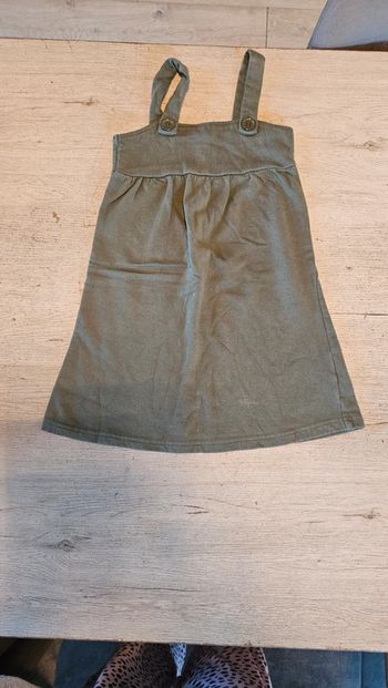 Robe courte d hiver, doublée, à bretelles, kaki, taille 7/8 ans