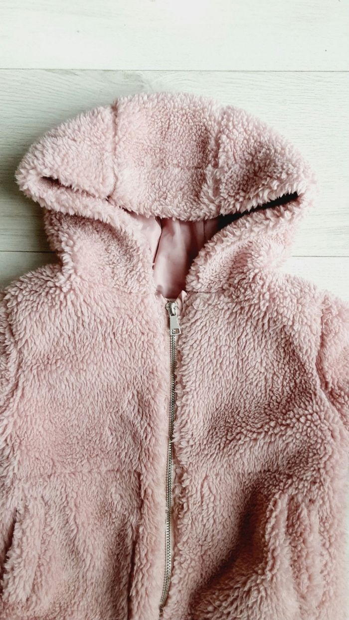 Vêtement fille manteau veste blouson rose moumoute U essentiel taille 4 ans - photo numéro 5