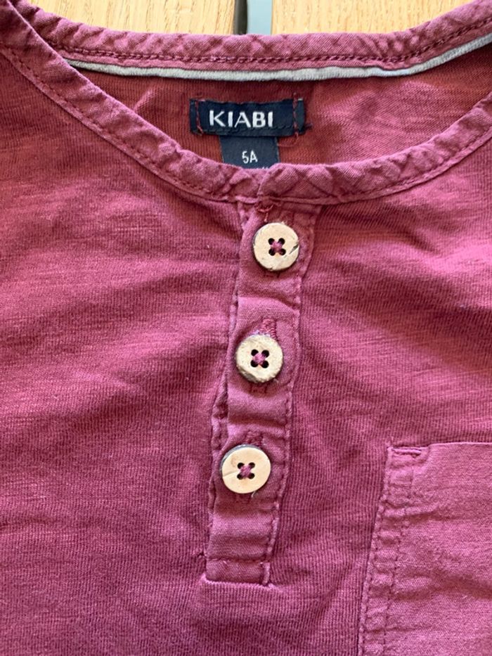 Tee-shirt manches longues bordeaux garçon 5 ans Kiabi - photo numéro 3