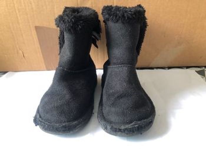 Bottines noires T25 avec noeud noir et blanc - photo numéro 7