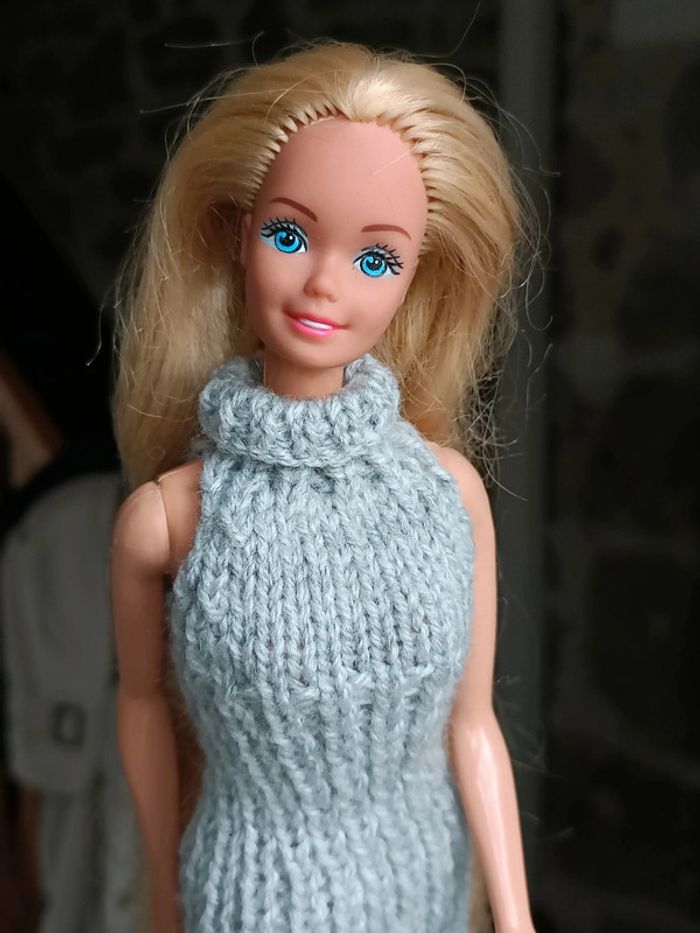 Robe chic grise pour poupée barbie - photo numéro 2
