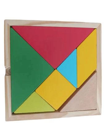 Jouet Tangram 16x16 cm Ensemble de Pièces en Bois Neuf