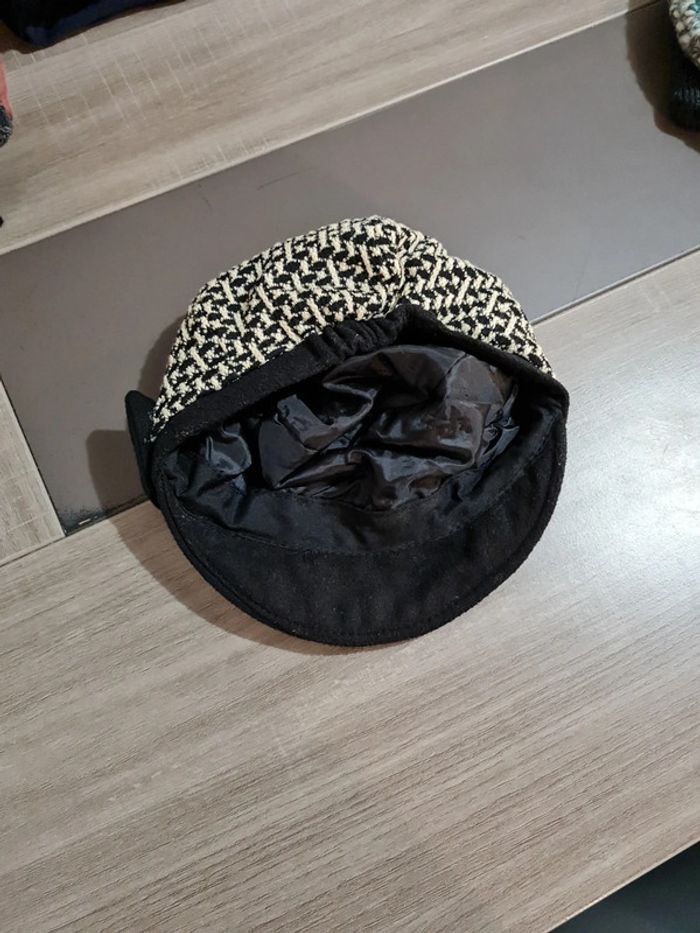 Béret nœud chapeau hiver noir - photo numéro 4