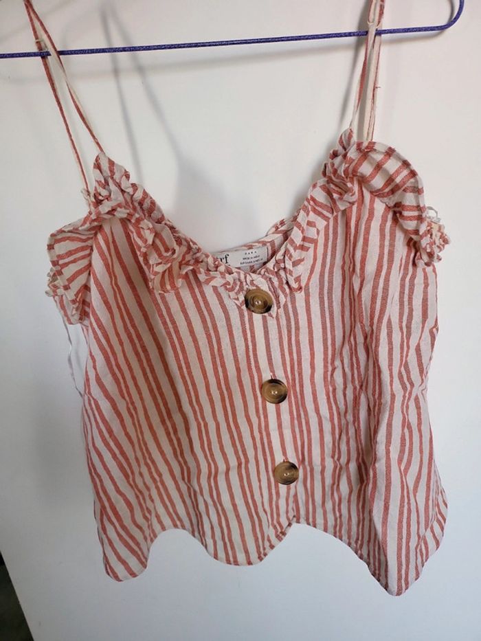 Magnifique haut zara en lin et coton taille 36