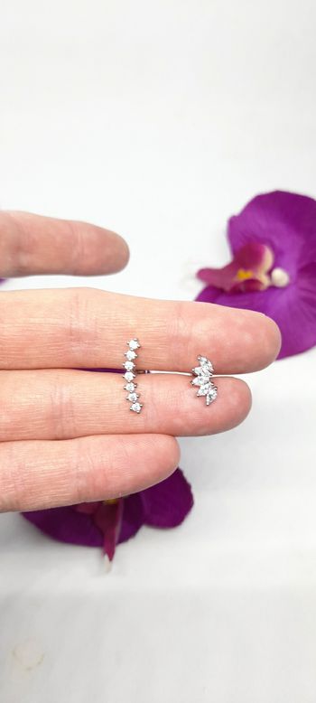 2 piercings acier inoxydable