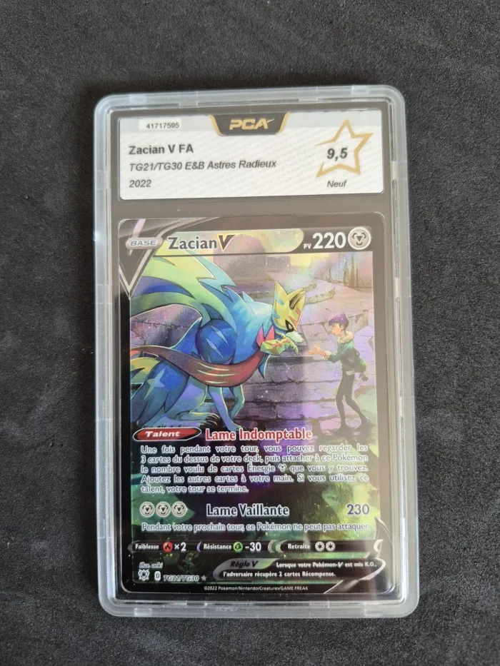 Carte pokemon Zacian V TG21/TG30 full art Astres radieux fr Neuf PCA 9.5