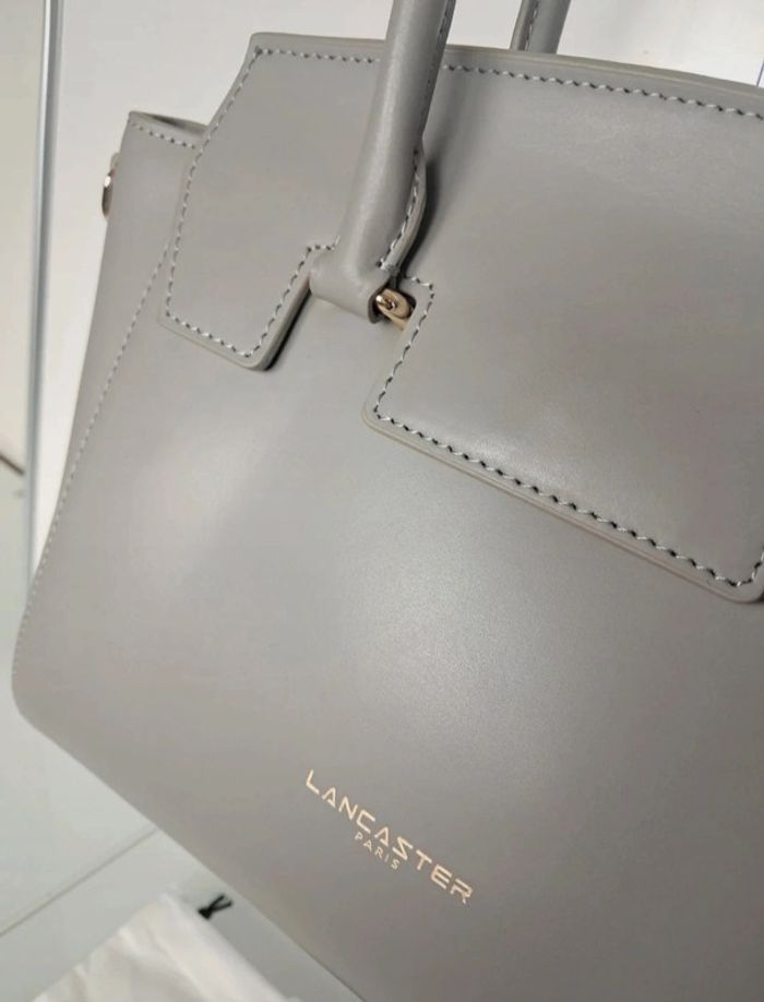 Lancaster sac à main sacoche porte document cabas bandoulière en cuir gris été neuf - photo numéro 3