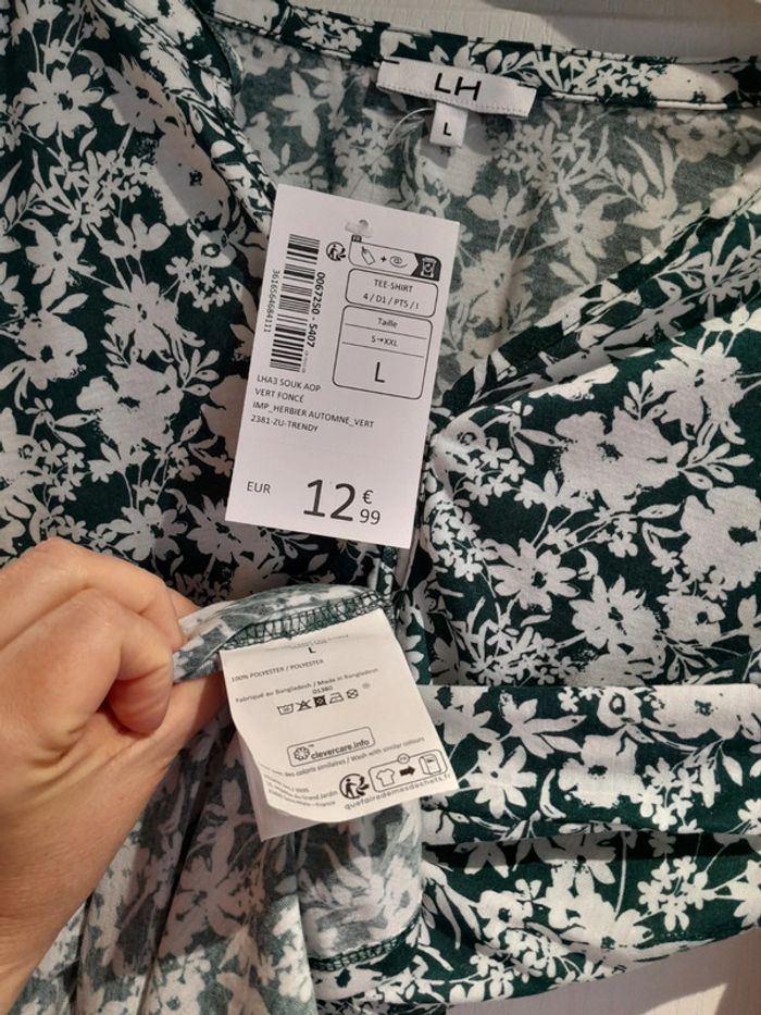 Blouse fleurie L - photo numéro 3