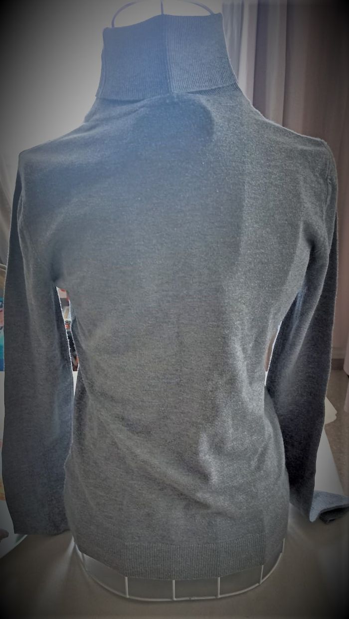 Pull gris col roulé fin - photo numéro 4