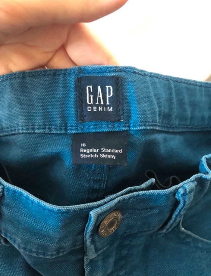 Regular Standard Stretch Skinny bleu ajustable Gap 16 ans - photo numéro 5