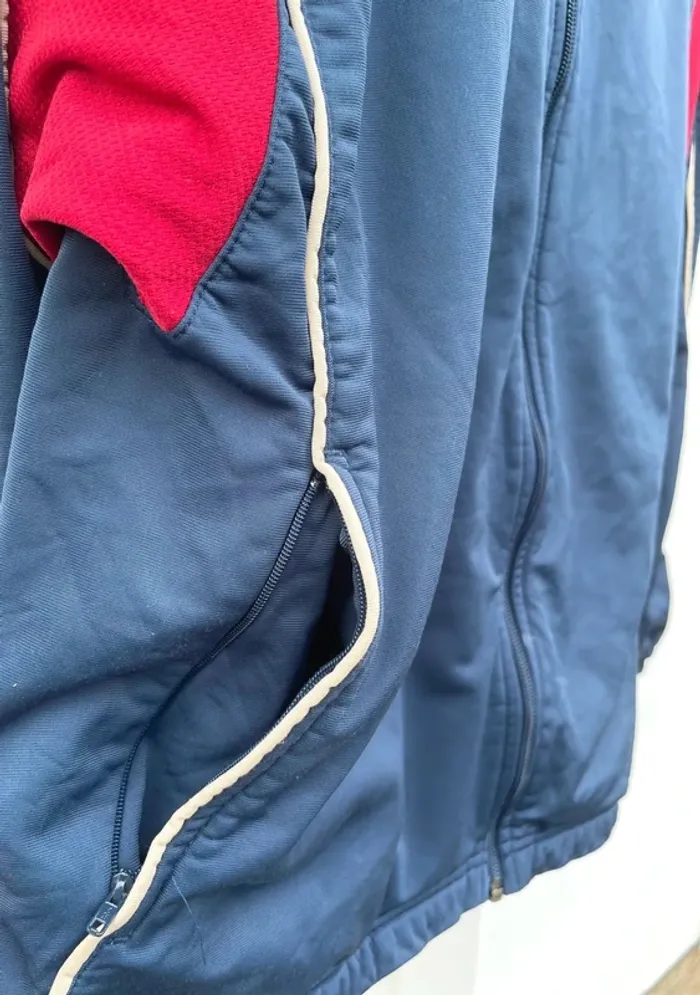Nike navy blue red track jacket windbreaker Veste coupe-vent Mens Size S - photo numéro 6