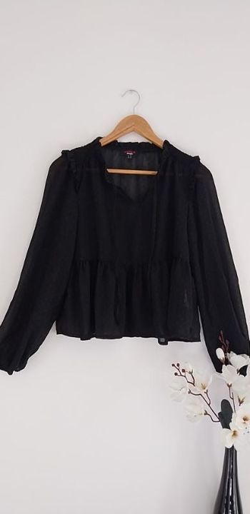 Jolie blouse plumetis noire