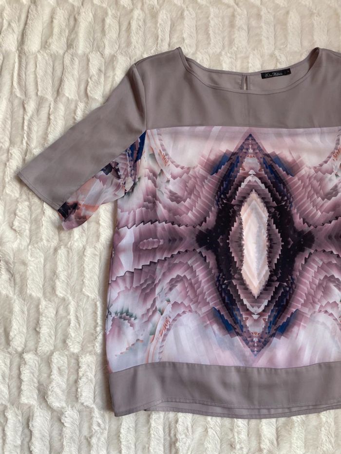 Top blouse manches courtes fluide violet parme lilas taille 38 - photo numéro 4