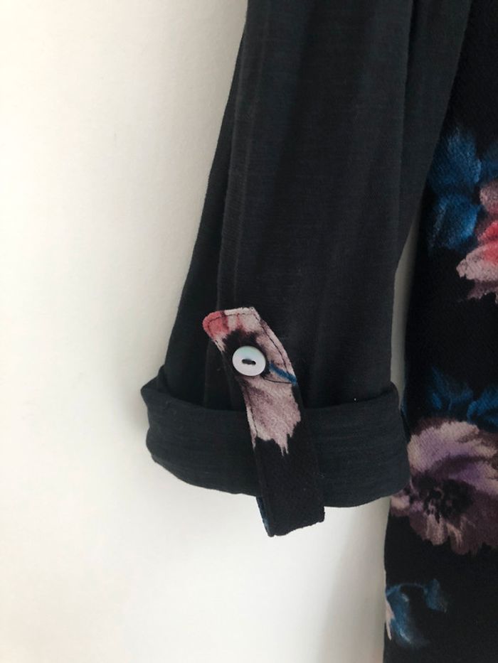 T-shirt noir à manches longues imprimé fleuri Banana Moon - photo numéro 3