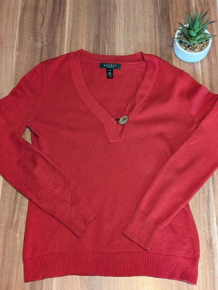 Pull Col V Ralph Lauren Femme Taille P/S