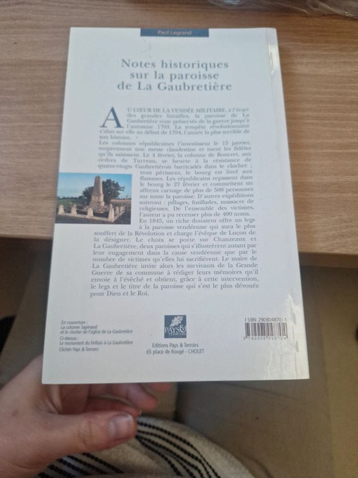 Livre notes historiques sur la paroisse de la gaubretière - photo numéro 7