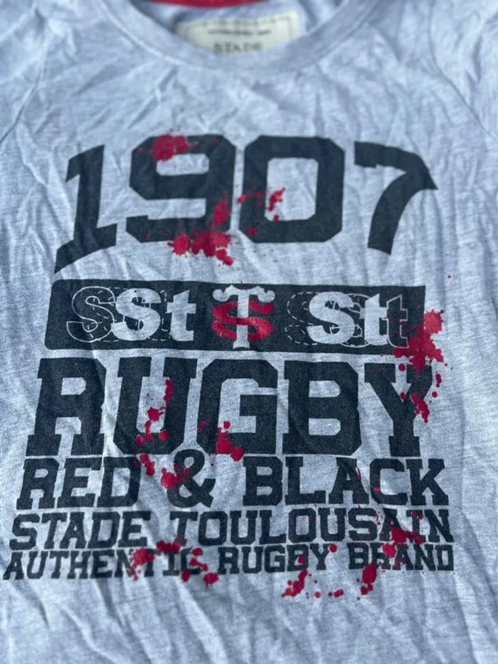 T shirt taille 6 ans stade toulousain gris - photo numéro 4