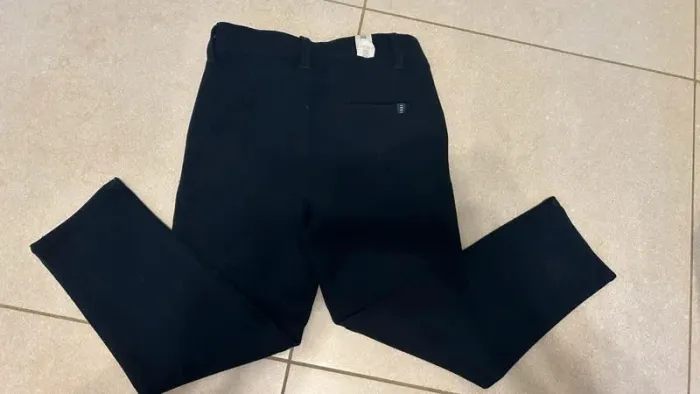Pantalon forme chino navy en maille garçon IKKS 5 ans - photo numéro 3
