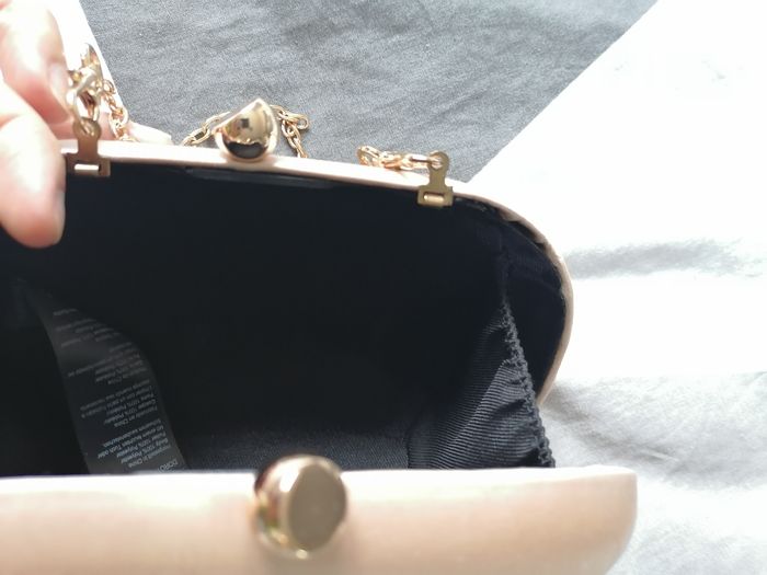Petit sac bandoulier ovale et rigide rose poudré en simili satin - Dorothy Perkins - photo numéro 3