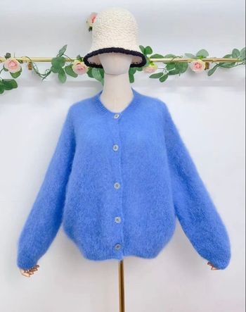 Gilet à manches longues en kid mohair 