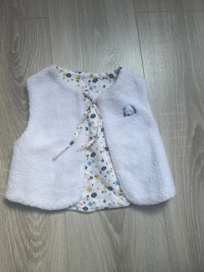 Boléro chaud réversible bébé fille 3 mois