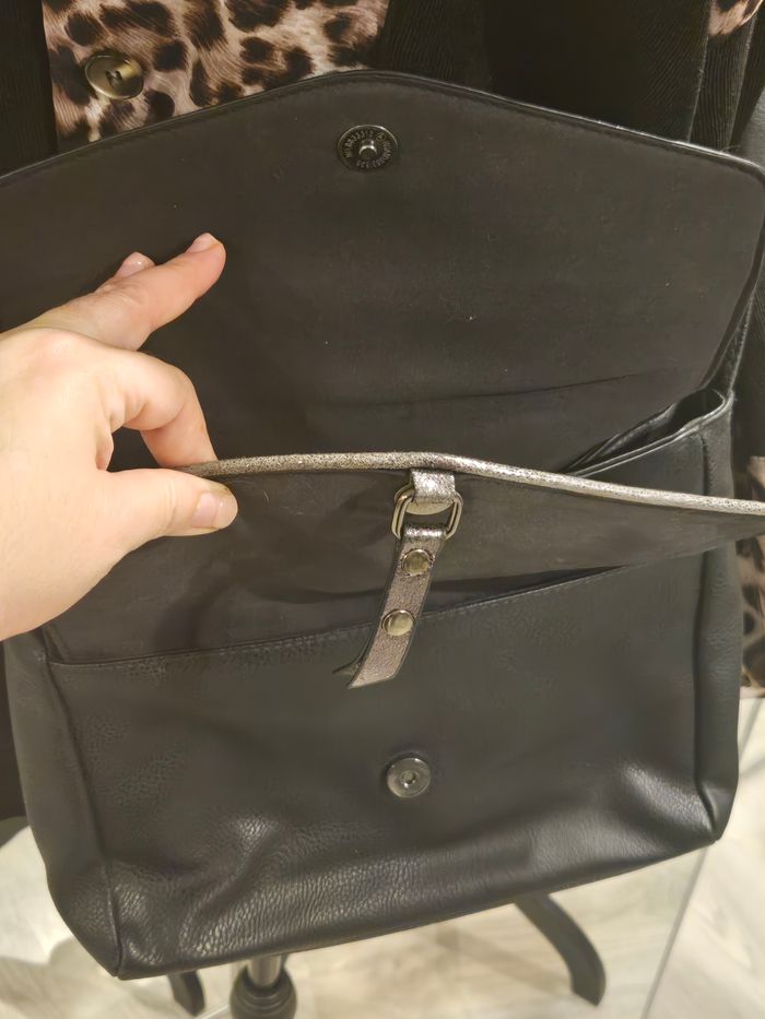 Sac à bandoulière noir/bronze Gémo - photo numéro 4