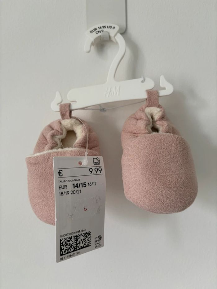 Chausson bébé rose poudrée - photo numéro 2