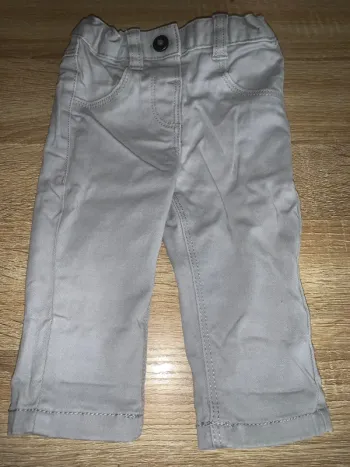 Pantalon gris clair enfant, coupe droite, 6 mois