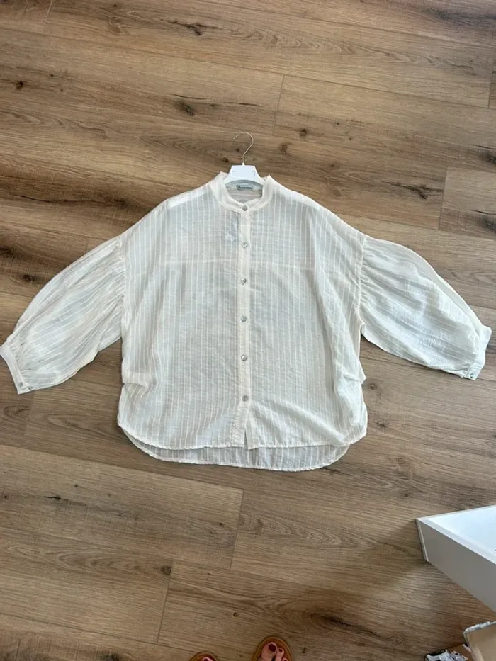 Top femme chemise femme crème chemisier femme blouse femme taille 38 taille 40 - photo numéro 3