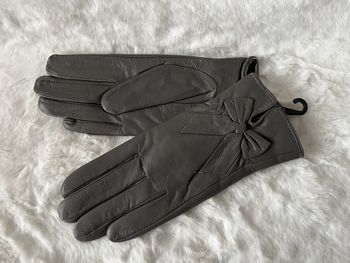 Gants gris en cuir taille S