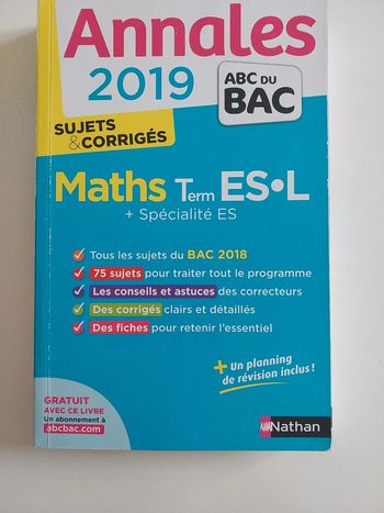 Annales Maths Terminale