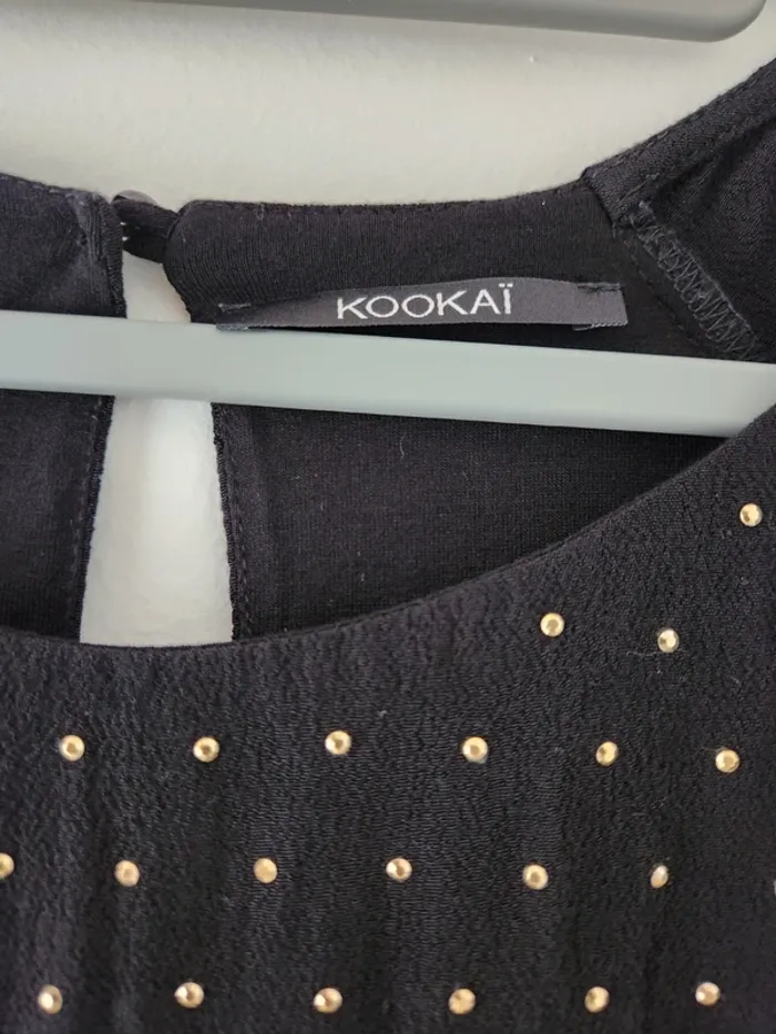 🖤 Haut KOOKAÏ noir à strass dorés – Taille 34 🖤 - photo numéro 2