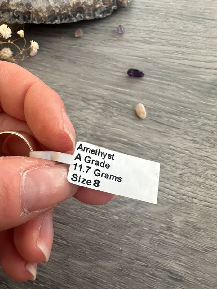 Bague en argent et Améthyste véritable - Pierre véritable - photo numéro 7