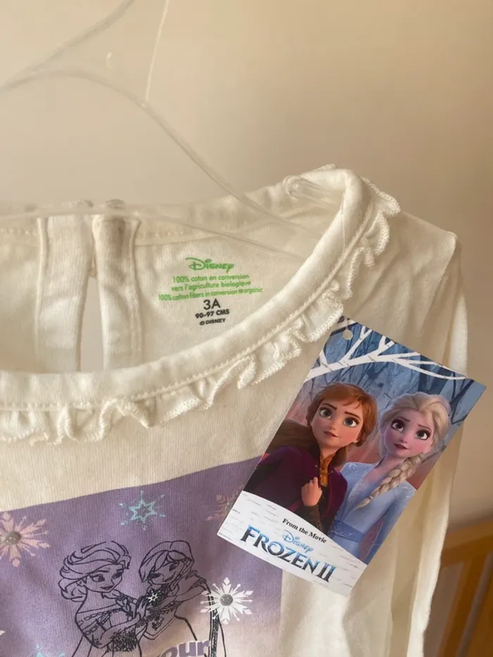 T-shirt Disney reine des neige 3 ans - photo numéro 2