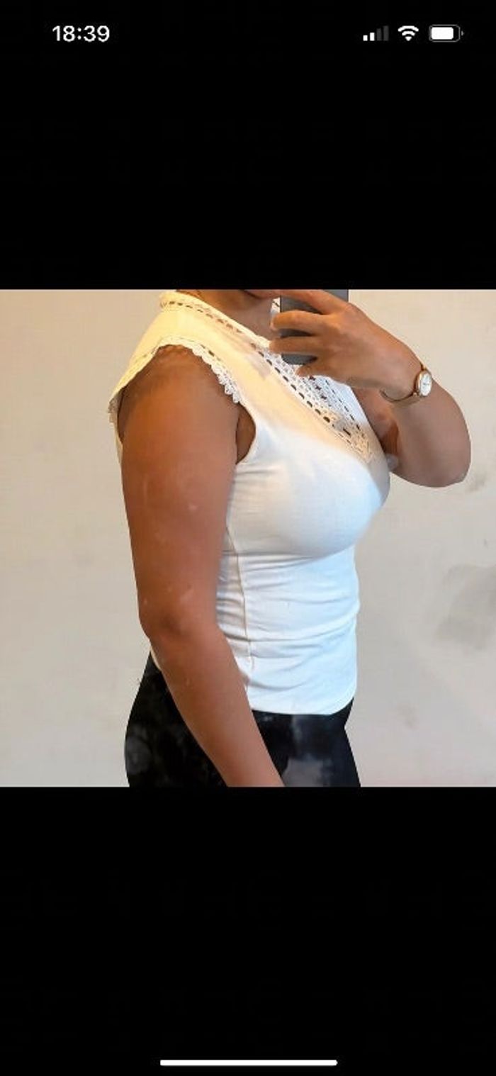 T shirt debardeur style dentelle