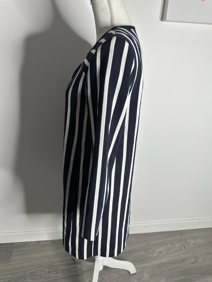 Veste longue à rayures bleue marine et blanche Gérard Darel T36 S - photo numéro 8