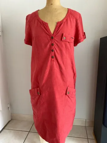Superbe robe lin/coton Mat de Misaine 44