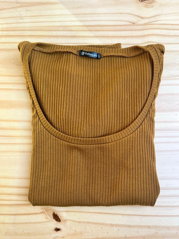 T-shirt Gemo ocre/moutarde Taille M - photo numéro 6