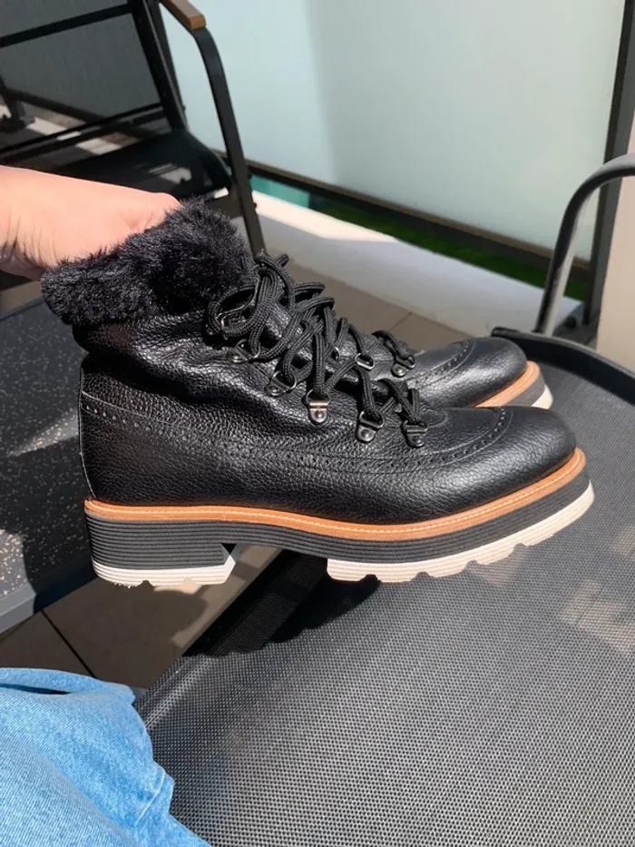 Boots en cuir noir Minelli taille 37 - photo numéro 12