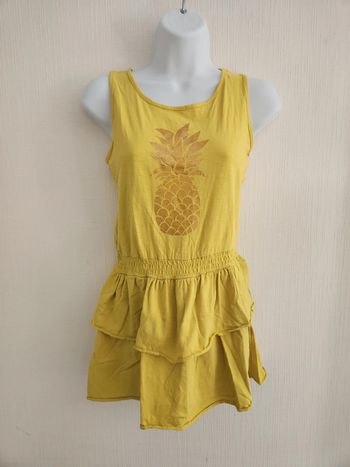 Jolie robe jaune à volants et motif Ananas Punkidz 12 ans