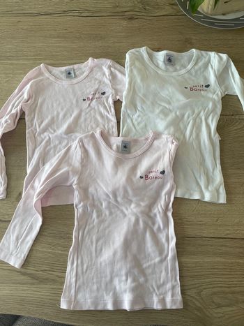 Lot 3 t-shirts manches longues Petit Bateau