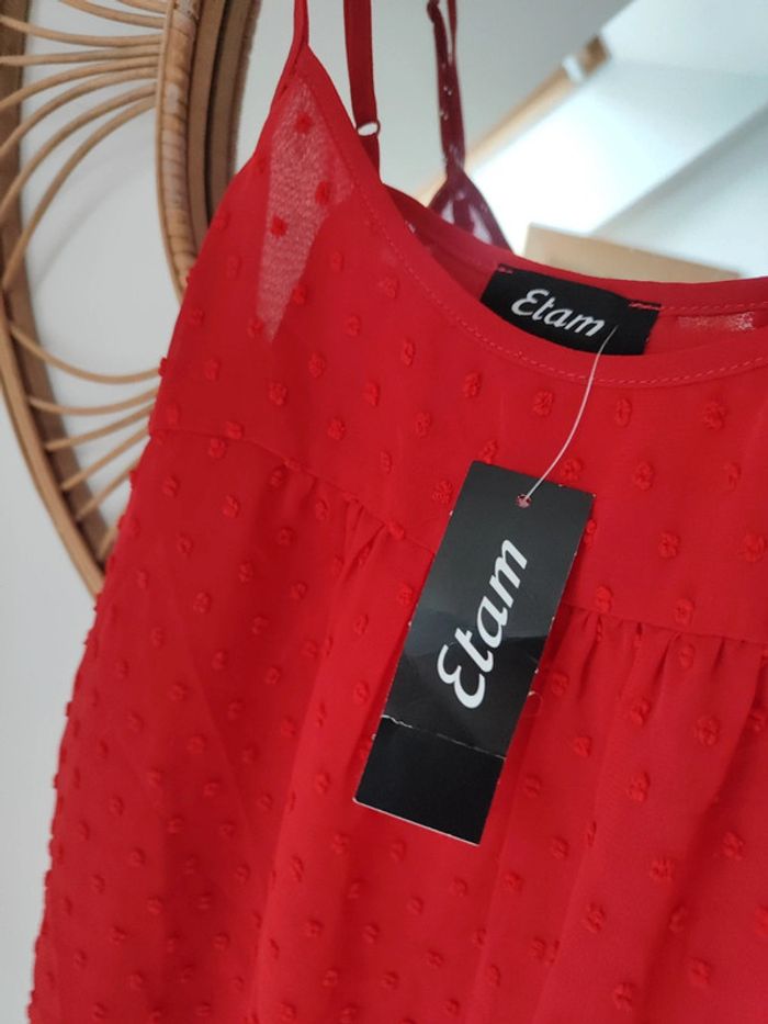 Etam top plumetis rouge - photo numéro 4