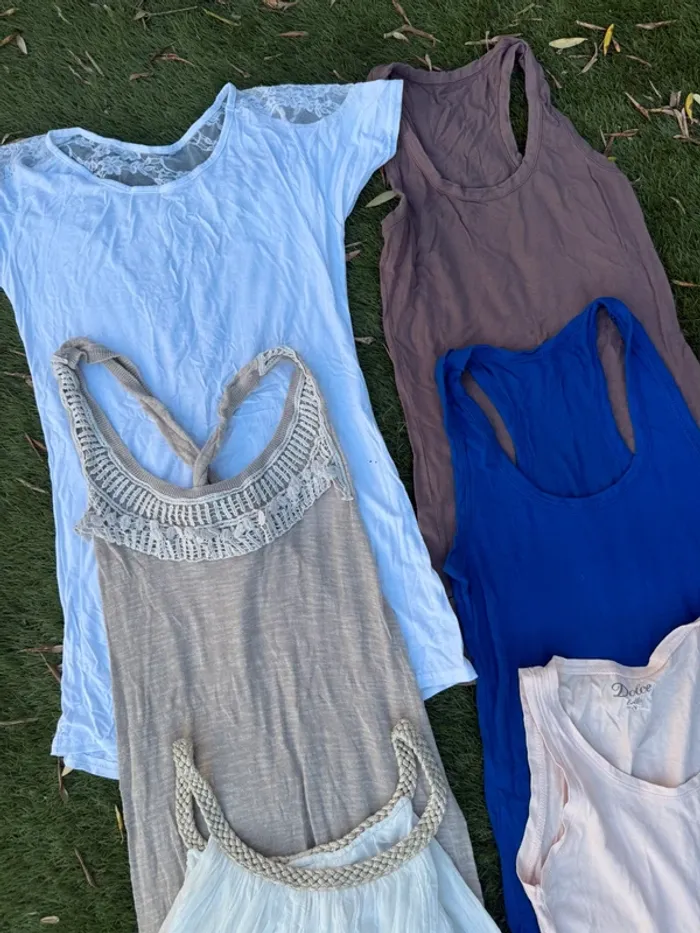 Lot vêtement été femme taille S 36 débardeurs et t-shirt promod, pimkie etc - photo numéro 2