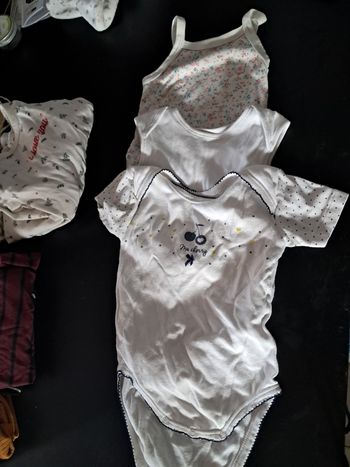 Lot de 3 bodies 18 mois bretelles et mc - petit bateau
